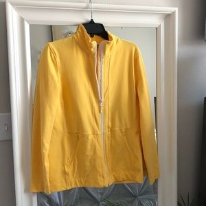 Talbots Yellow zip up jacket with pockets SZ M